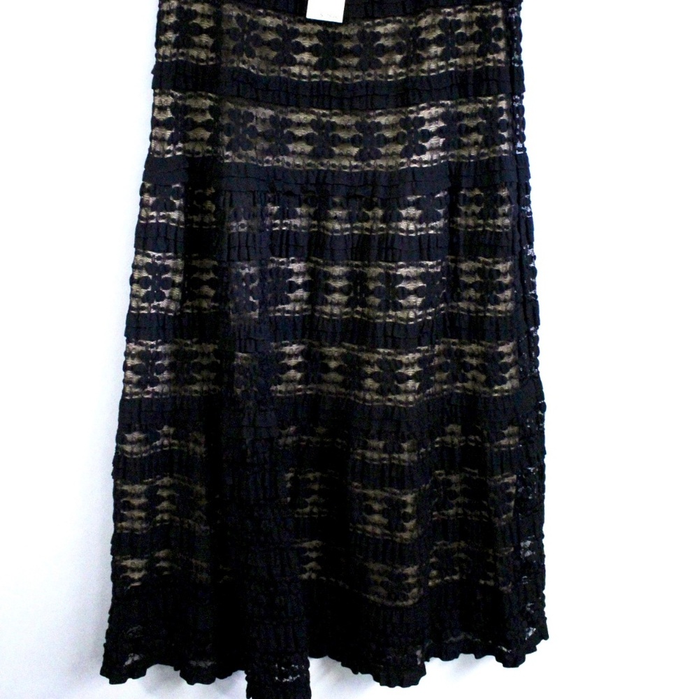 Max Studio Nude Black Lace Skirt NWT M